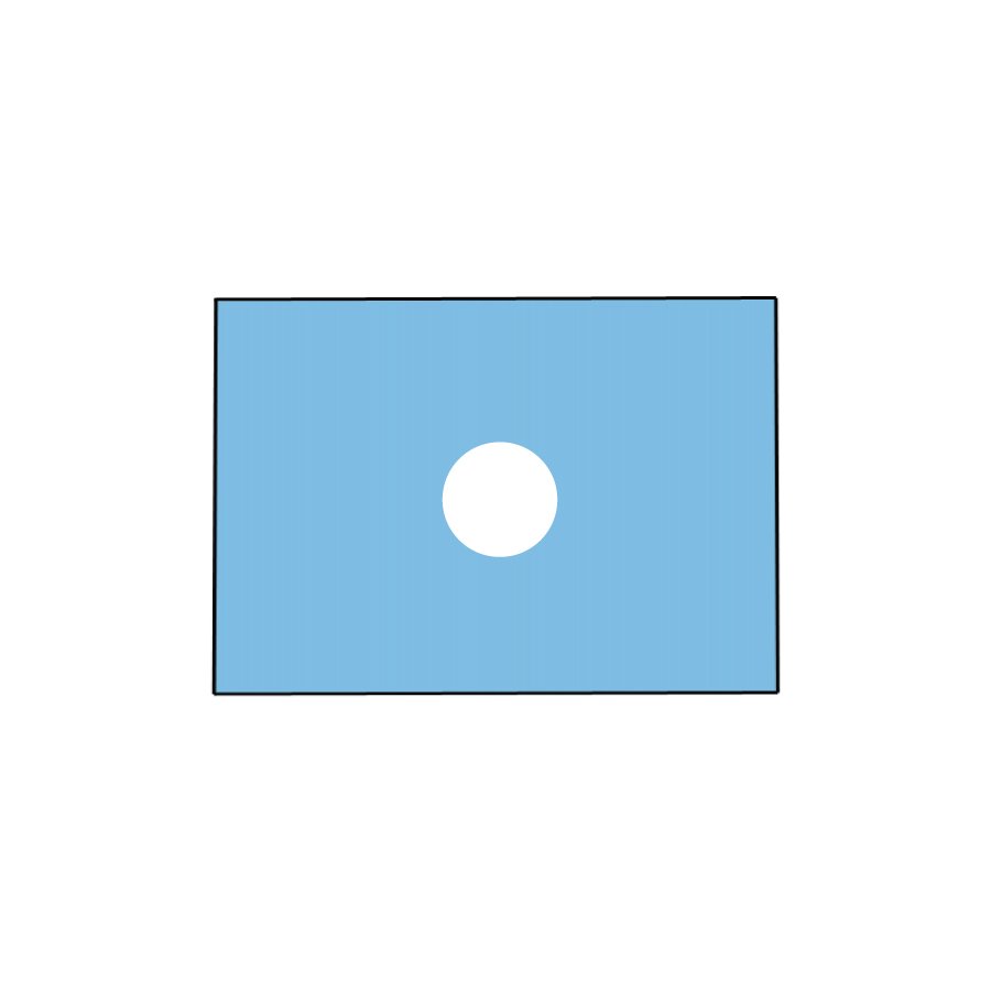 Teli assorbenti impermeabili in biaccoppiato con foro